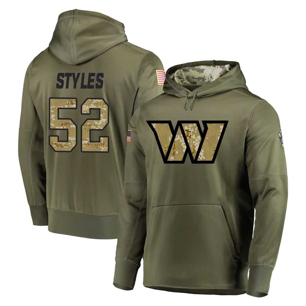 harde W.Commanders #52 Sonny Styles Player Olive Salute to Service Pullover Hoodie Limited Home Game Stitched Jerseys