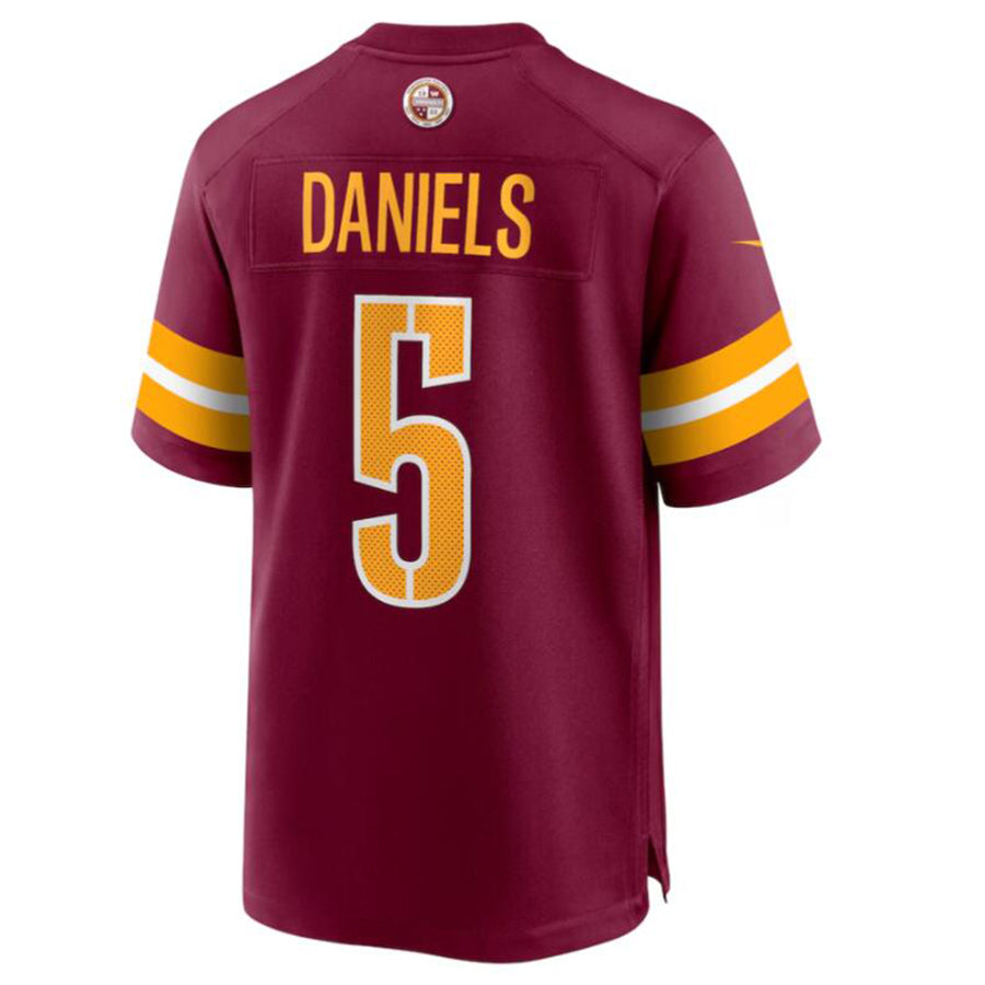 harde W.Commanders #5 Jayden Daniels Burgundy 2024 Draft First Round Pick Player Game Stitched Jersey