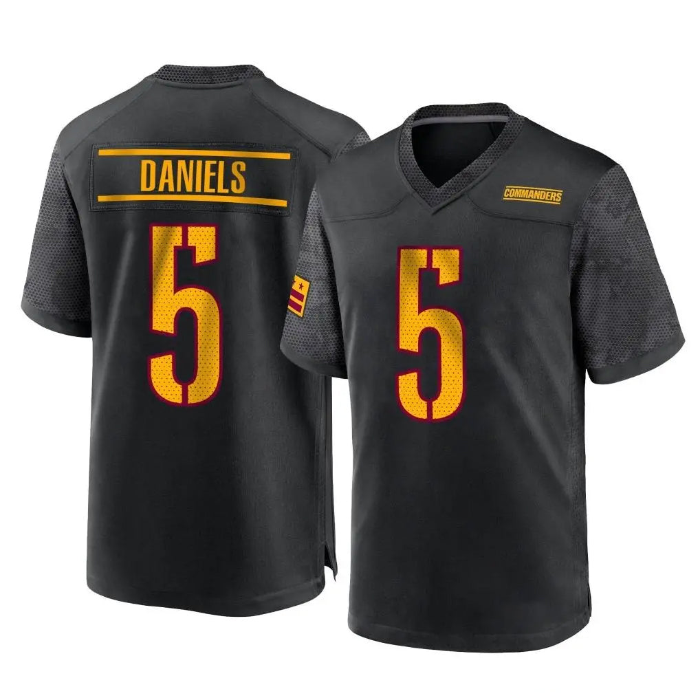 harde W.Commanders #5 Jayden Daniels Player Black Home Game Stitched Jerseys