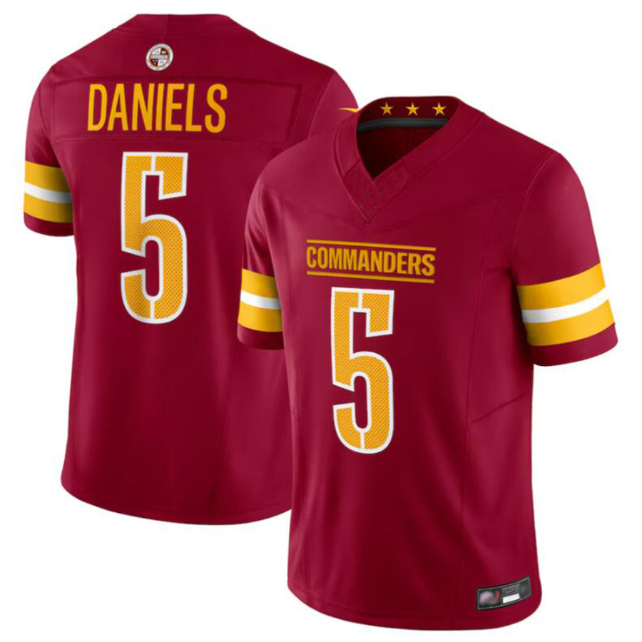 harde W.Commanders #5 Jayden Daniels Player Burgundy Vapor F.U.S.E. Limited Stitched Jerseys
