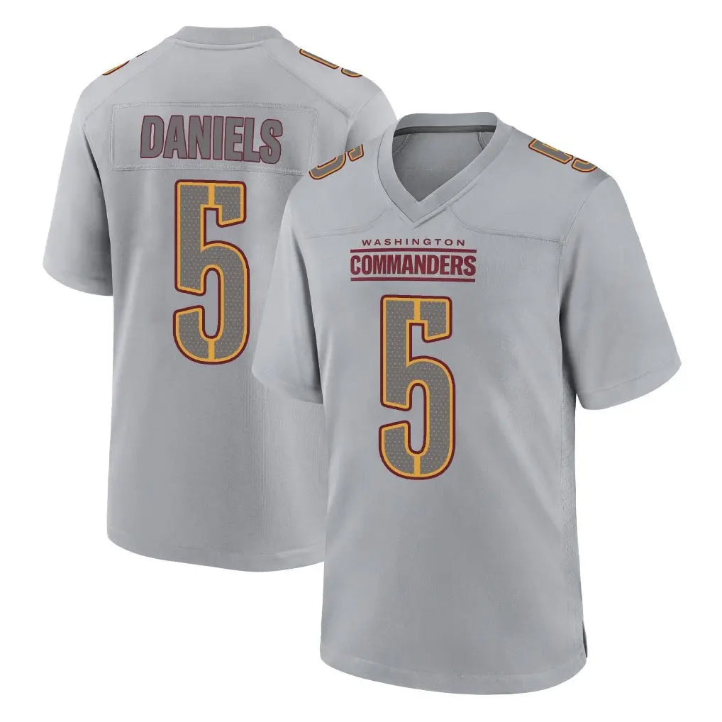 harde W.Commanders #5 Jayden Daniels Player Gray Atmosphere Fashion Home Game Stitched Jerseys