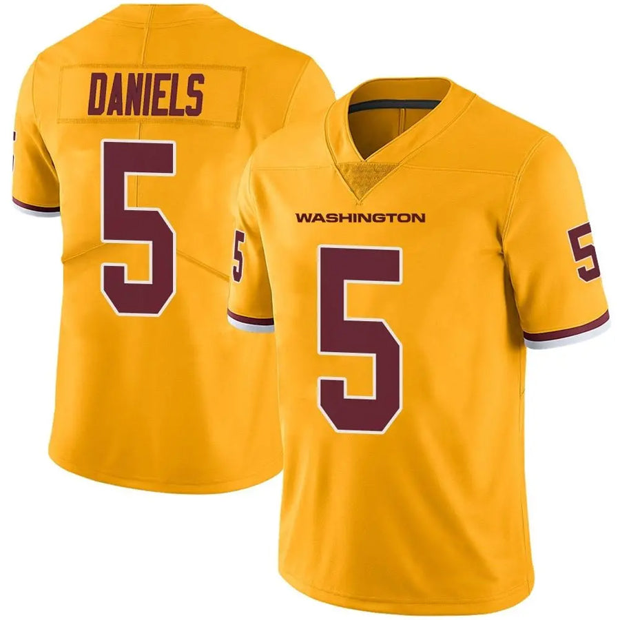 harde W.Commanders #5 Jayden Daniels Player Limited Gold Color Rush Stitched Jerseys
