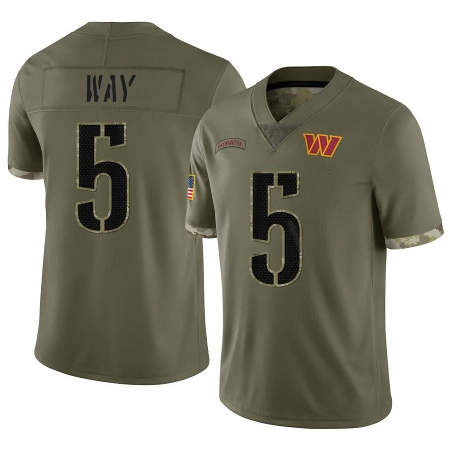 harde W.Commanders #5 Jayden Daniels Player Olive Salute To Service Limited Stitched Jerseys
