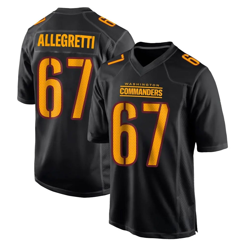 harde W.Commanders #67 Nick Allegretti Player Black Carbon Fashion Home Game Stitched Jerseys