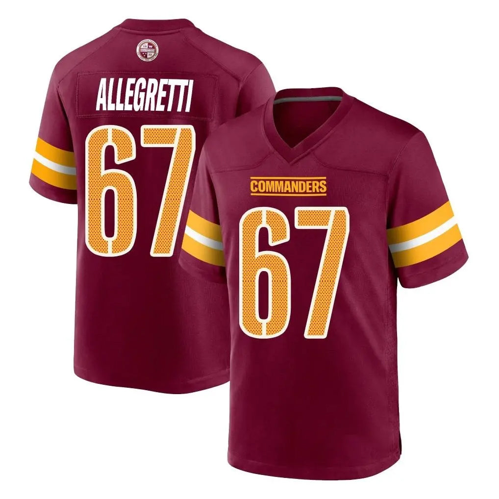harde W.Commanders #67 Nick Allegretti Player Burgundy Home Game Stitched Jerseys