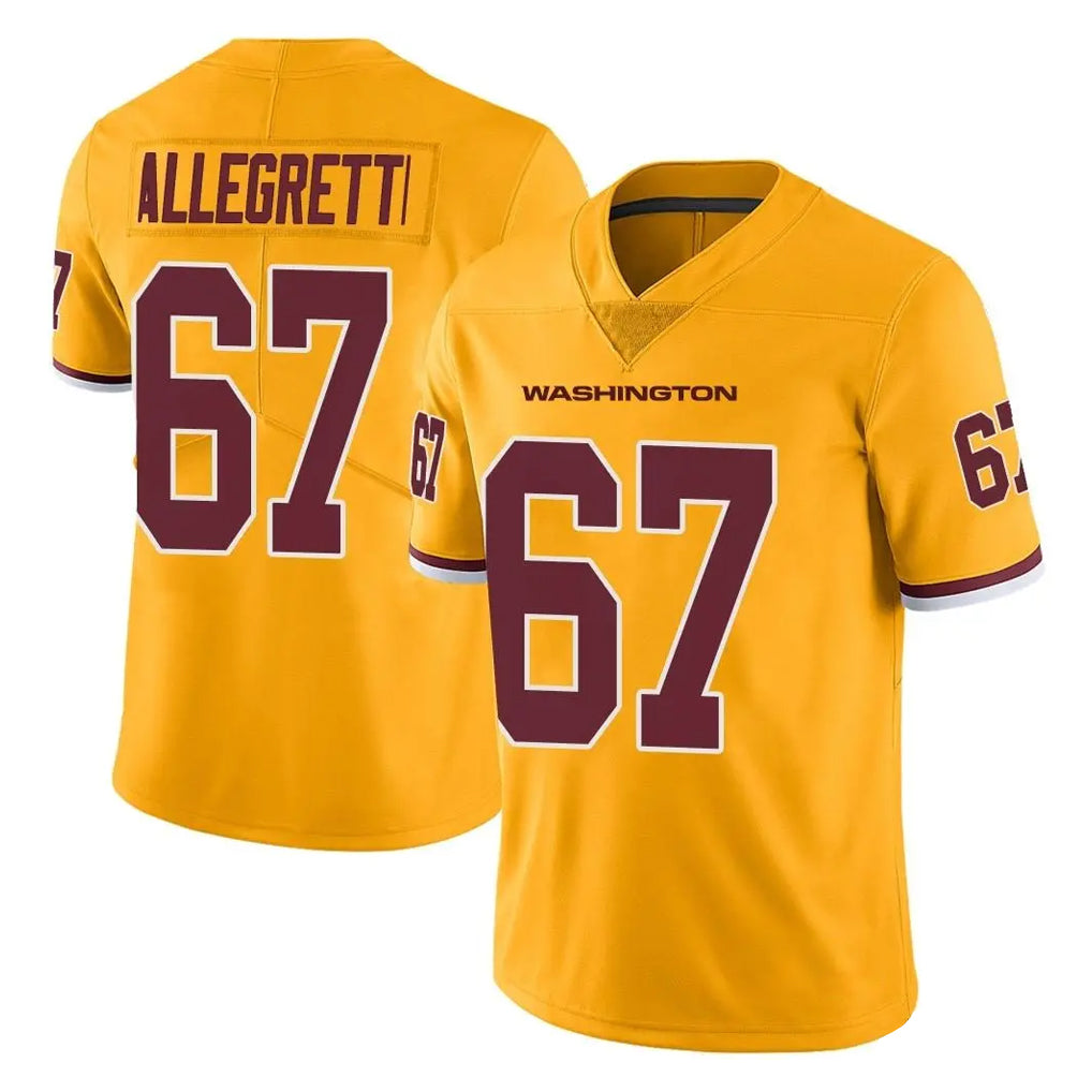 harde W.Commanders #67 Nick Allegretti Player Gold Limited Color Rush Home Game Stitched Jerseys