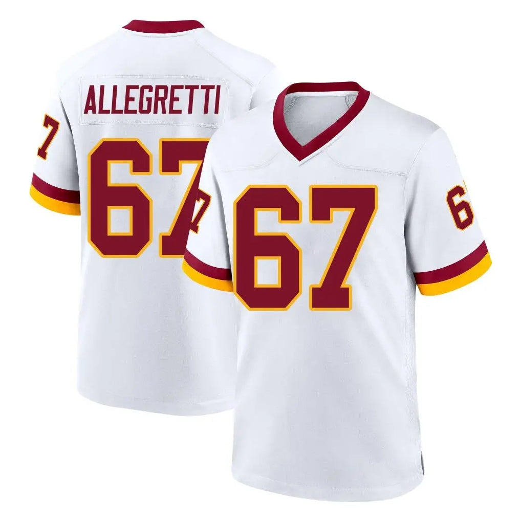 harde W.Commanders #67 Nick Allegretti Player White Home Game Stitched Jerseys