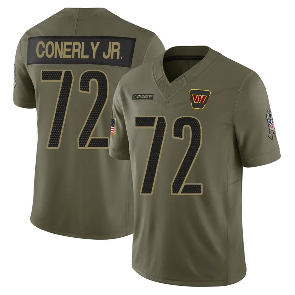 harde W.Commanders #72 Josh Conerly Jr. Player Olive 2025 Salute To Service Limited Home Game Stitched Jerseys