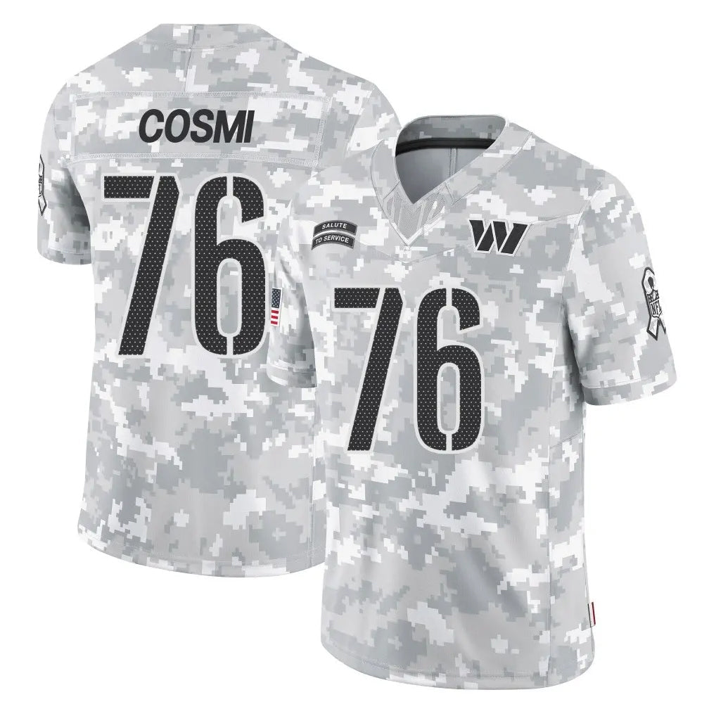 harde W.Commanders #76 Sam Cosmi Player Arctic Camo Limited Salute To Service Home Game Stitched Jerseys