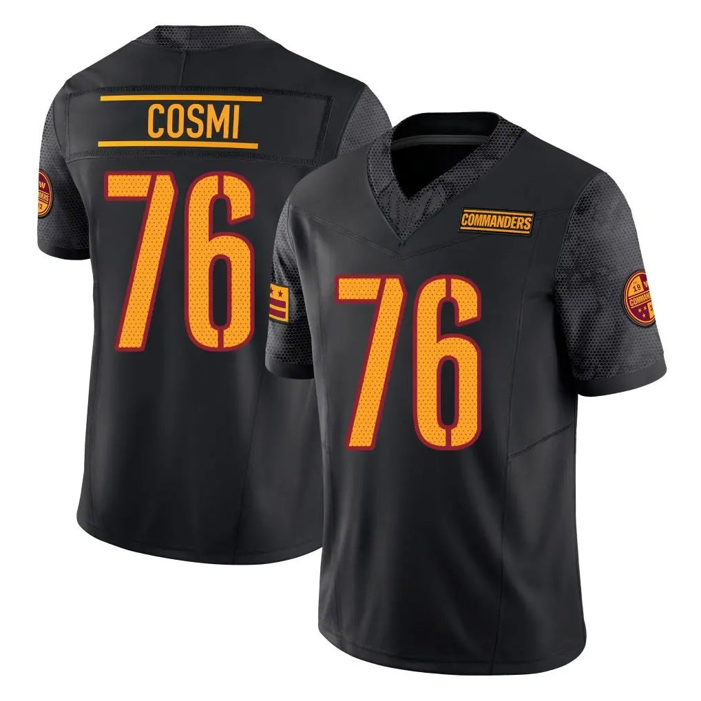 harde W.Commanders #76 Sam Cosmi Player Black Limited Vapor F.U.S.E. Home Game Stitched Jerseys