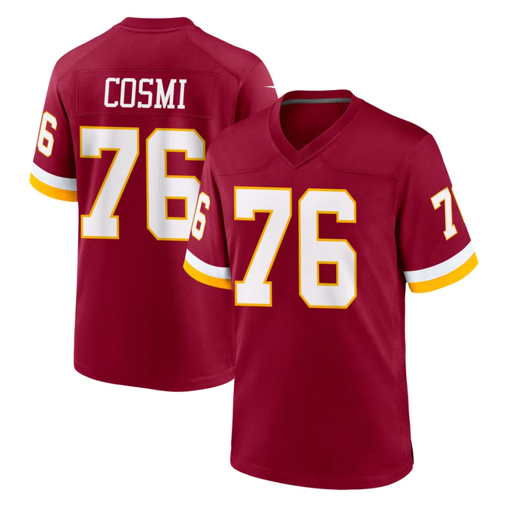 harde W.Commanders #76 Sam Cosmi Player Burgundy Game Home Stitched Jerseys