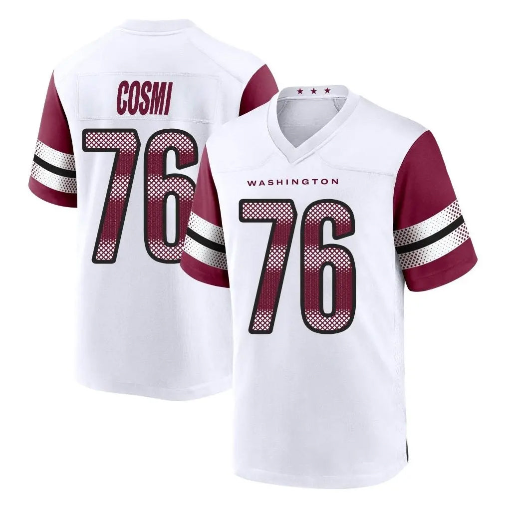 harde W.Commanders #76 Sam Cosmi Player White Game Home Stitched Jerseys
