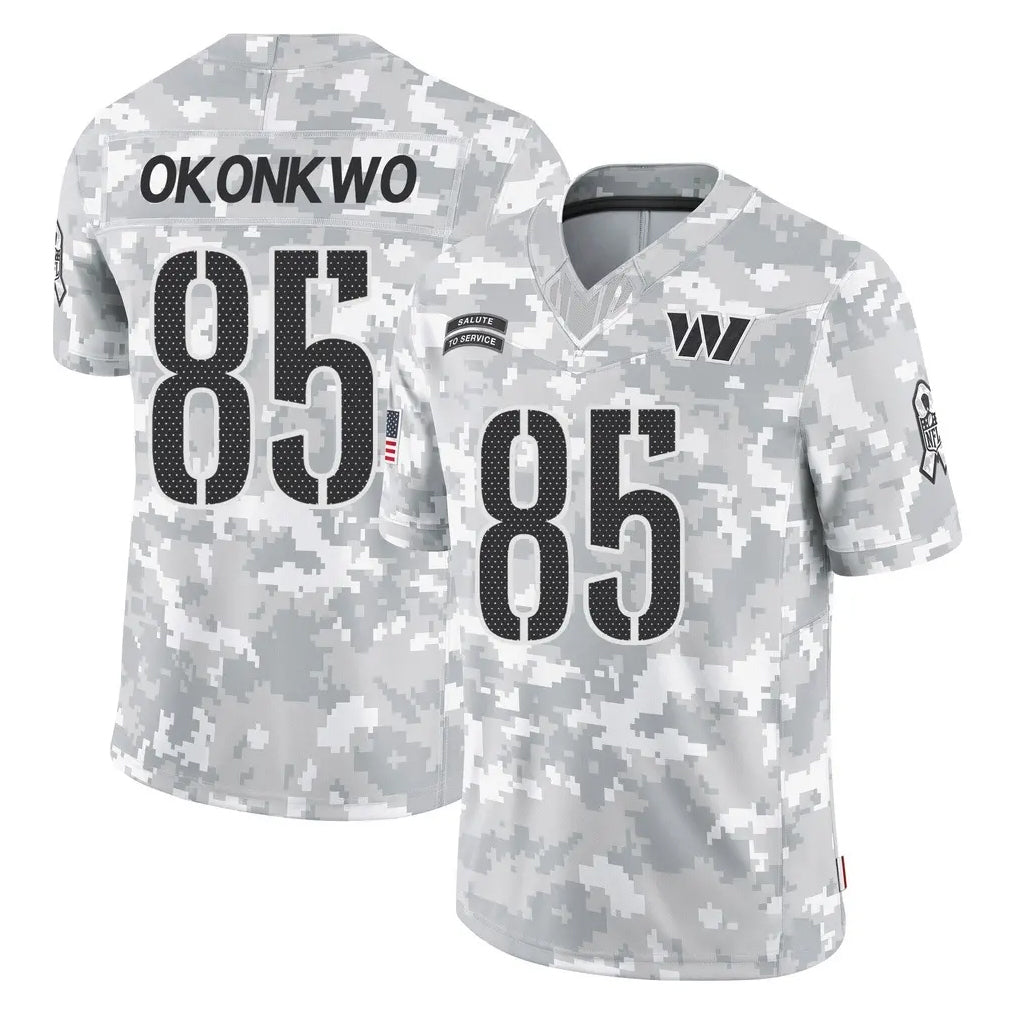 harde W.Commanders #85 Chig Okonkwo Player Arctic Camo Limited Salute To Service Home Game Stitched Jerseys