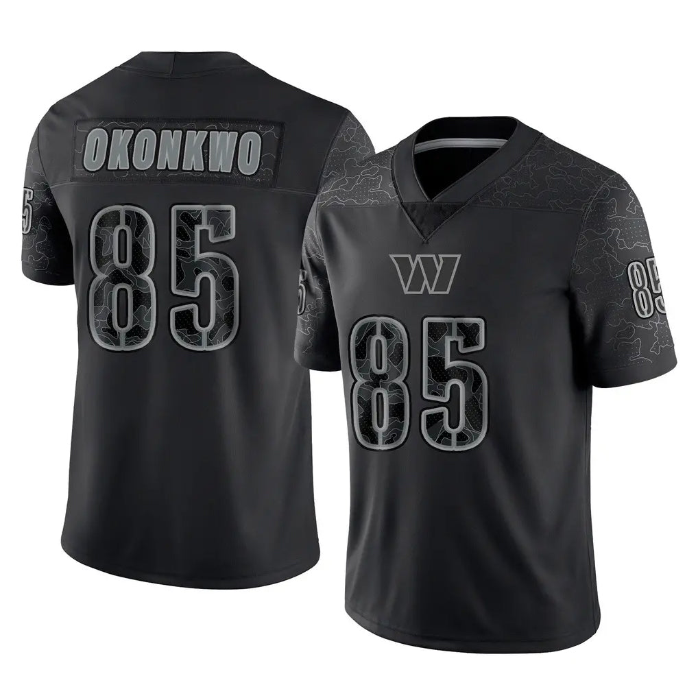 harde W.Commanders #85 Chig Okonkwo Player Black Limited Reflective Home Game Stitched Jerseys
