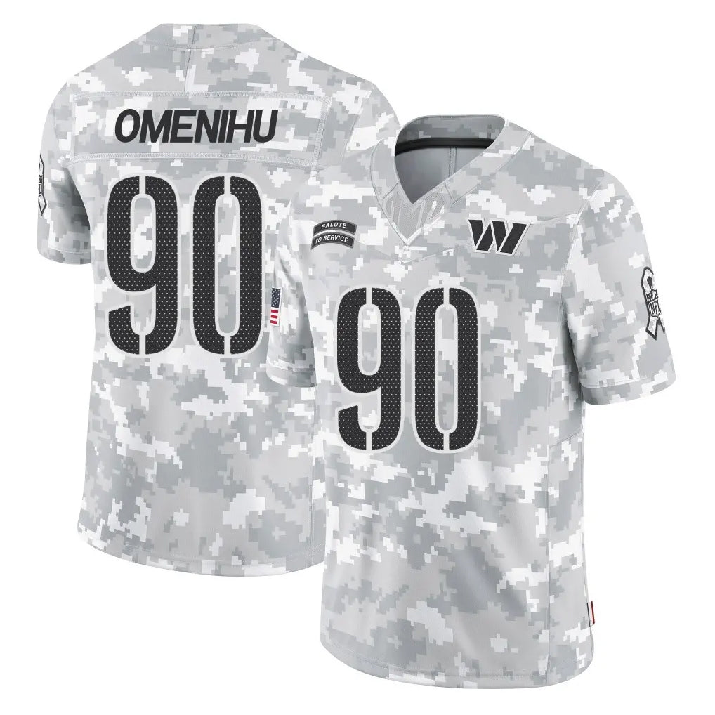 harde W.Commanders #90 Charles Omenihu Player Arctic Camo Limited Salute To Service Home Game Stitched Jerseys