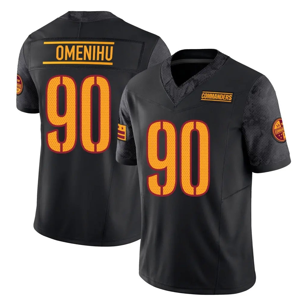 harde W.Commanders #90 Charles Omenihu Player Black Limited Vapor F.U.S.E. Home Game Stitched Jerseys