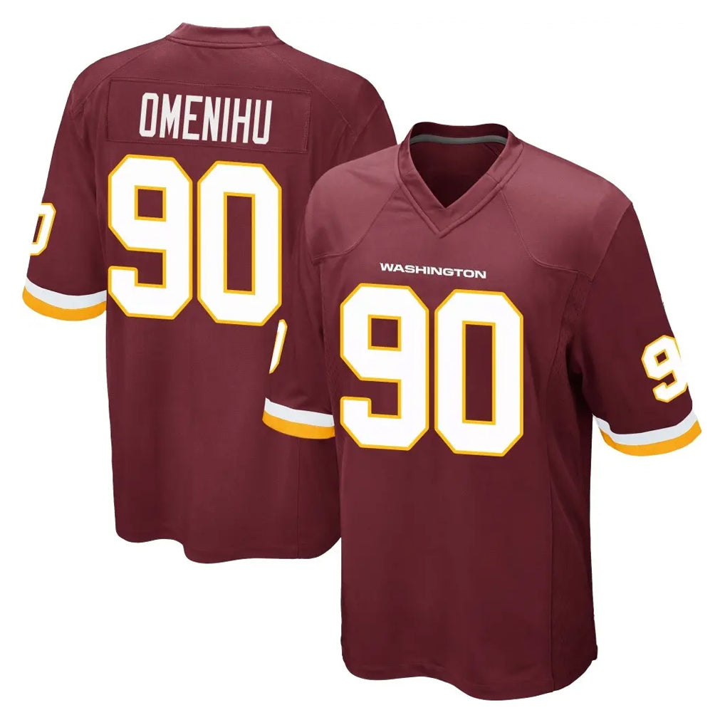 harde W.Commanders #90 Charles Omenihu Player Burgundy Team Color Home Game Stitched Jerseys