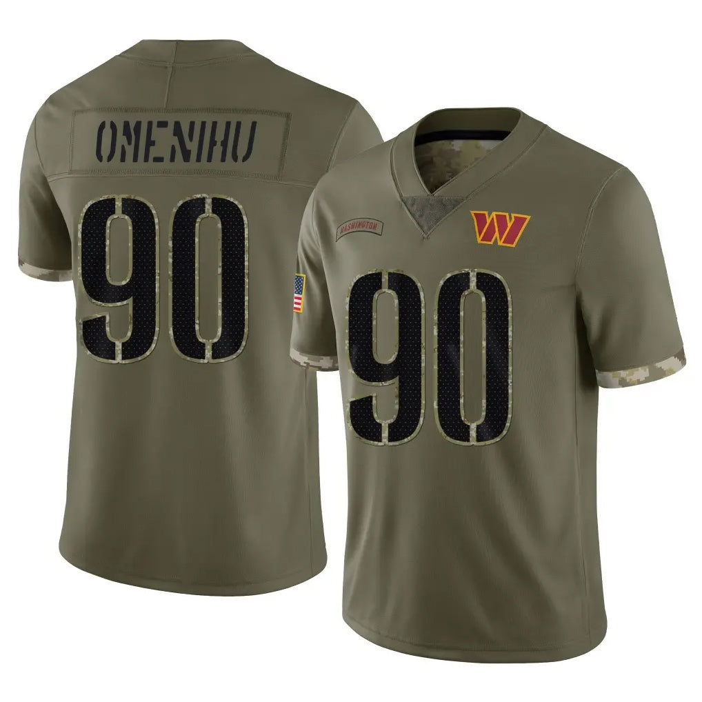 harde W.Commanders #90 Charles Omenihu Player Olive Salute To Service Limited Home Game Stitched Jerseys