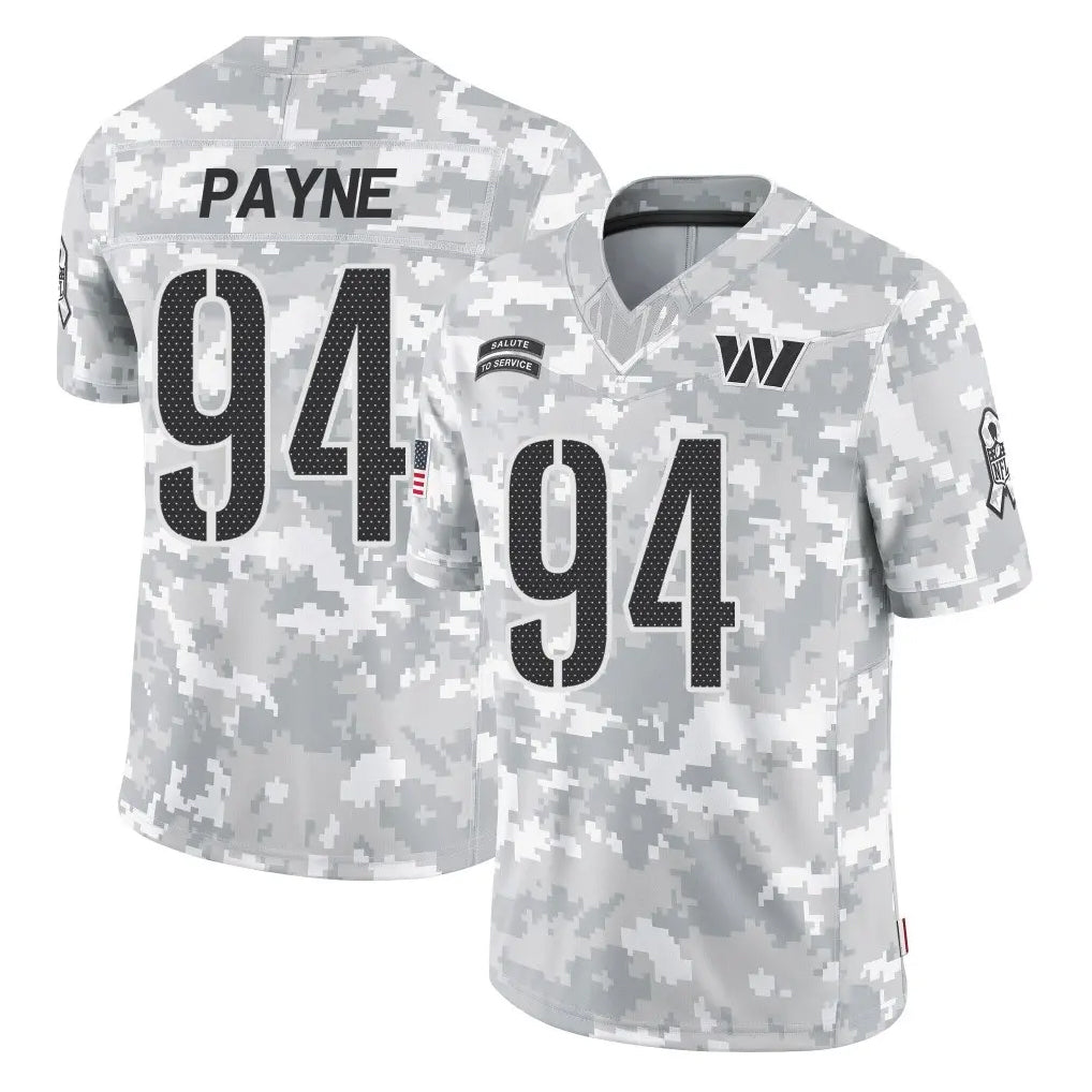 harde W.Commanders #94 Daron Payne Player Arctic Camo Limited Salute To Service Home Game Stitched Jerseys