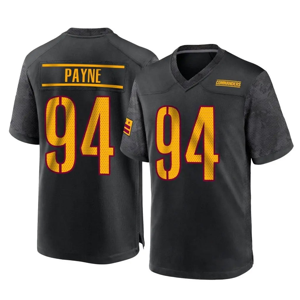 harde W.Commanders #94 Daron Payne Player Black Home Game Stitched Jerseys