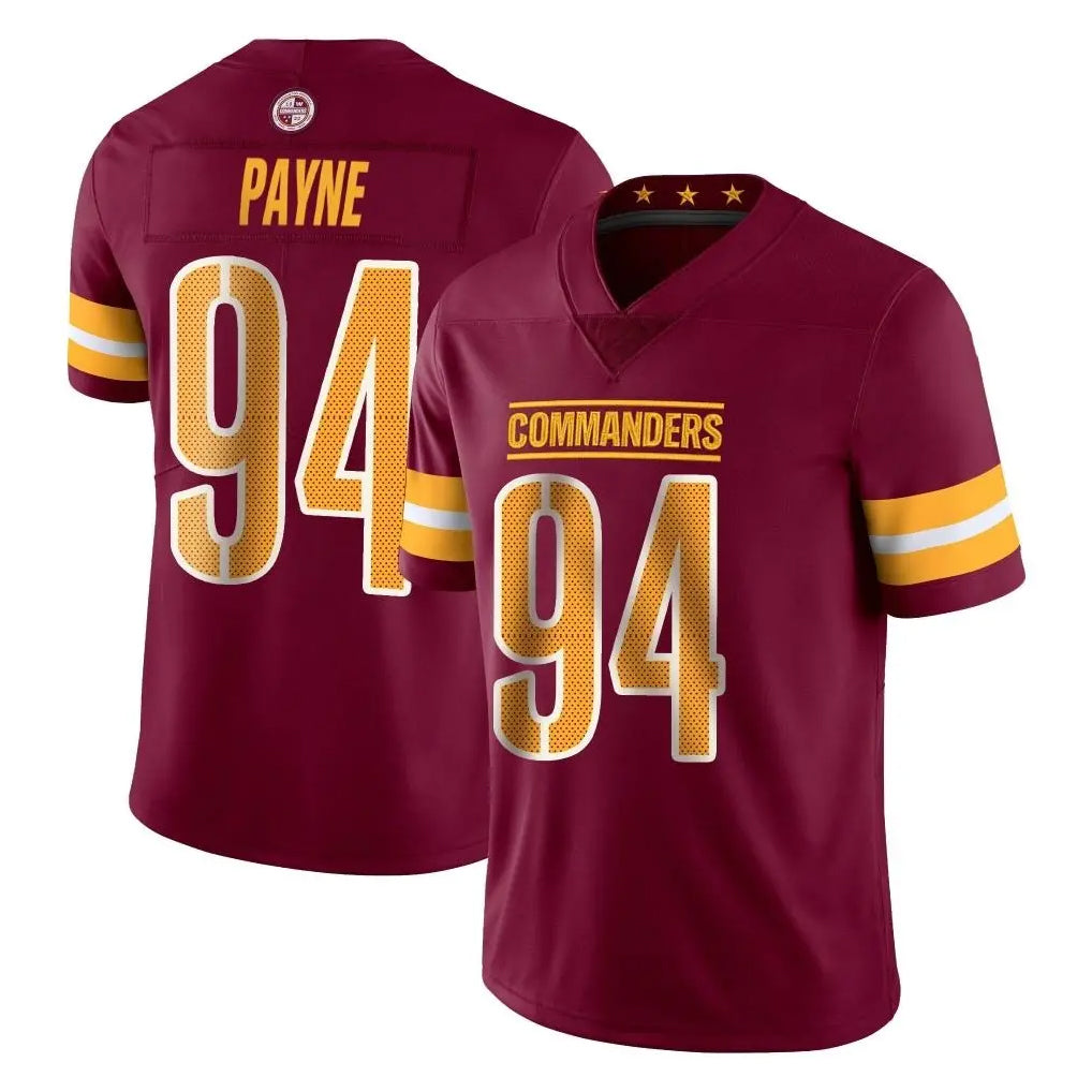 harde W.Commanders #94 Daron Payne Player Burgundy Limited Vapor Home Game Stitched Jerseys
