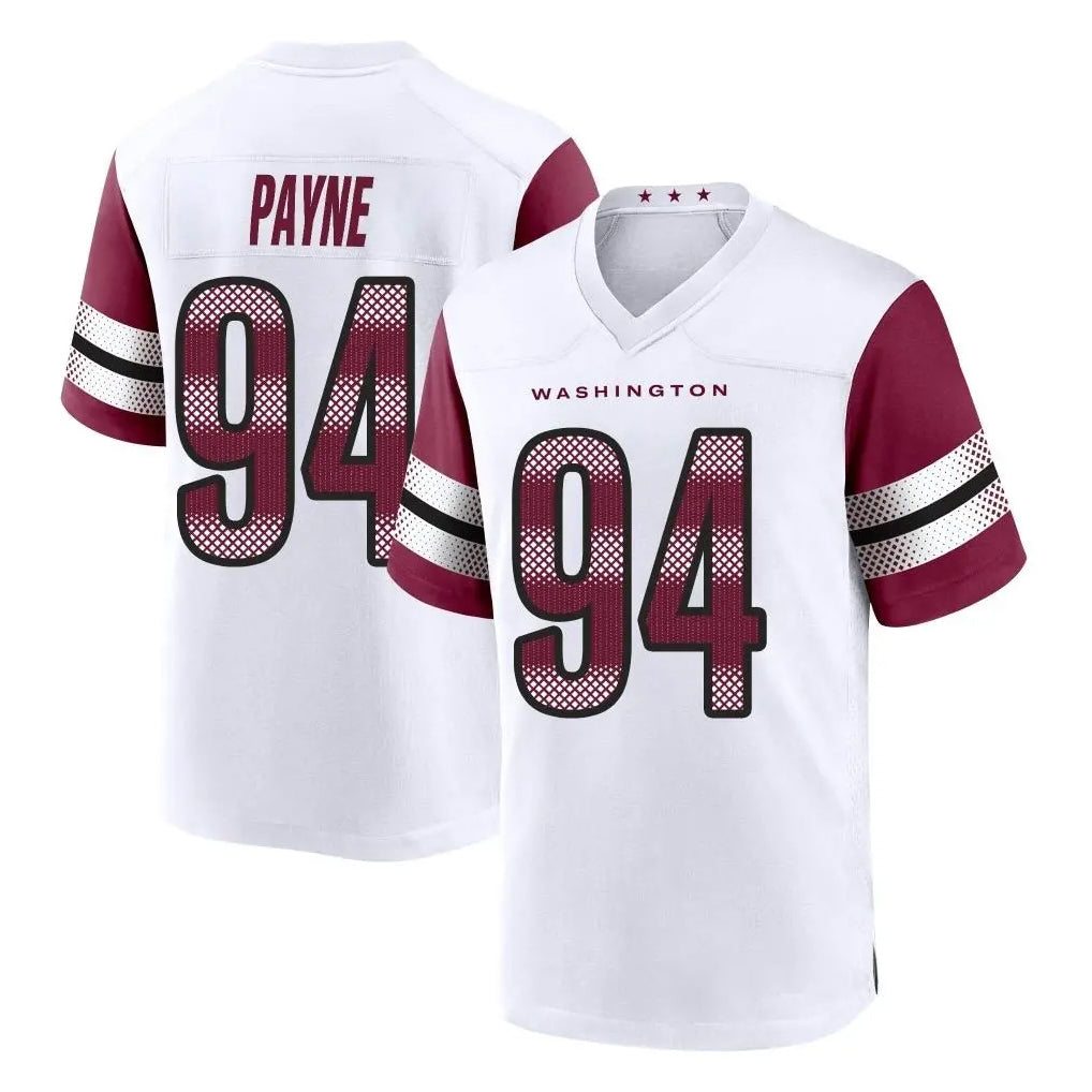 harde W.Commanders #94 Daron Payne Player White Game Home Stitched Jerseys