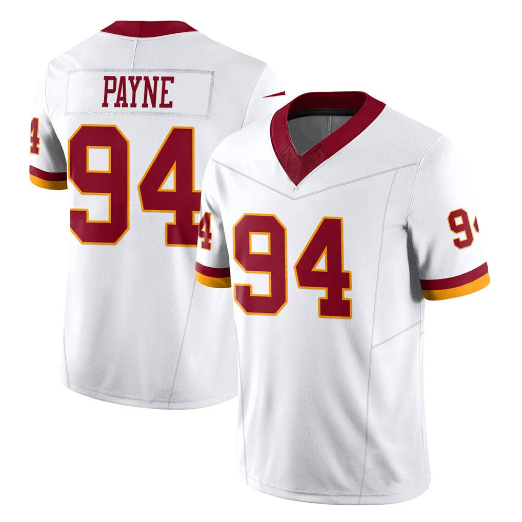 harde W.Commanders #94 Daron Payne Player White Limited Vapor F.U.S.E. Home Game Stitched Jerseys