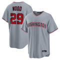 harde W.Nationals #29 James Wood Player Gray Road Replica Stitched Jerseys
