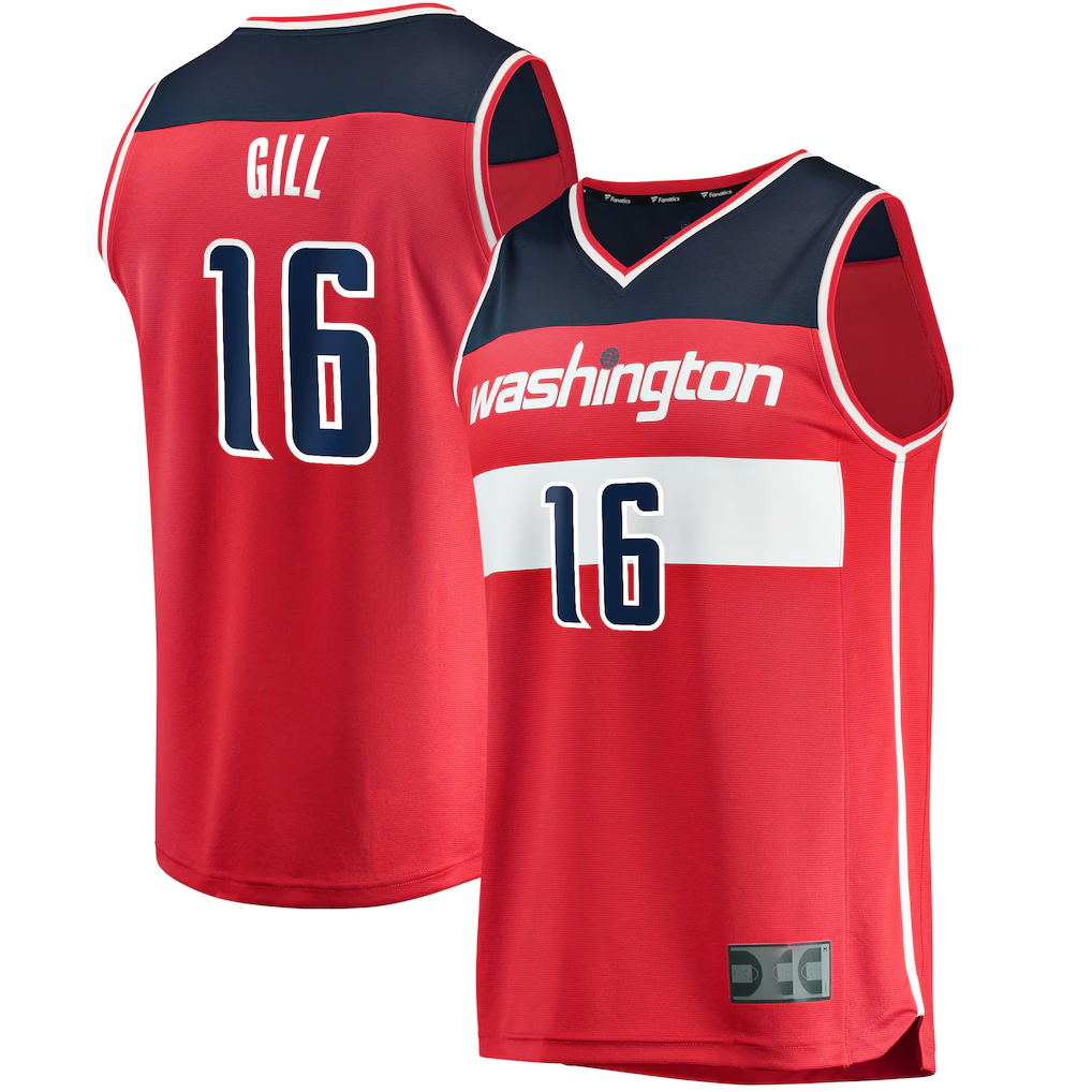 harde W.Wizards #16 Anthony Gill Red Fast Break Replica Jerseys - Icon Edition