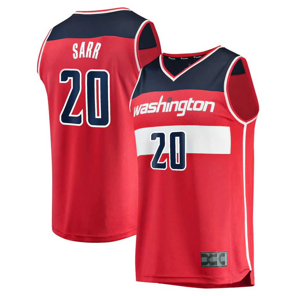 harde W.Wizards #20 Alexandre Sarr Red Fast Break Replica Player Jerseys - Icon Edition