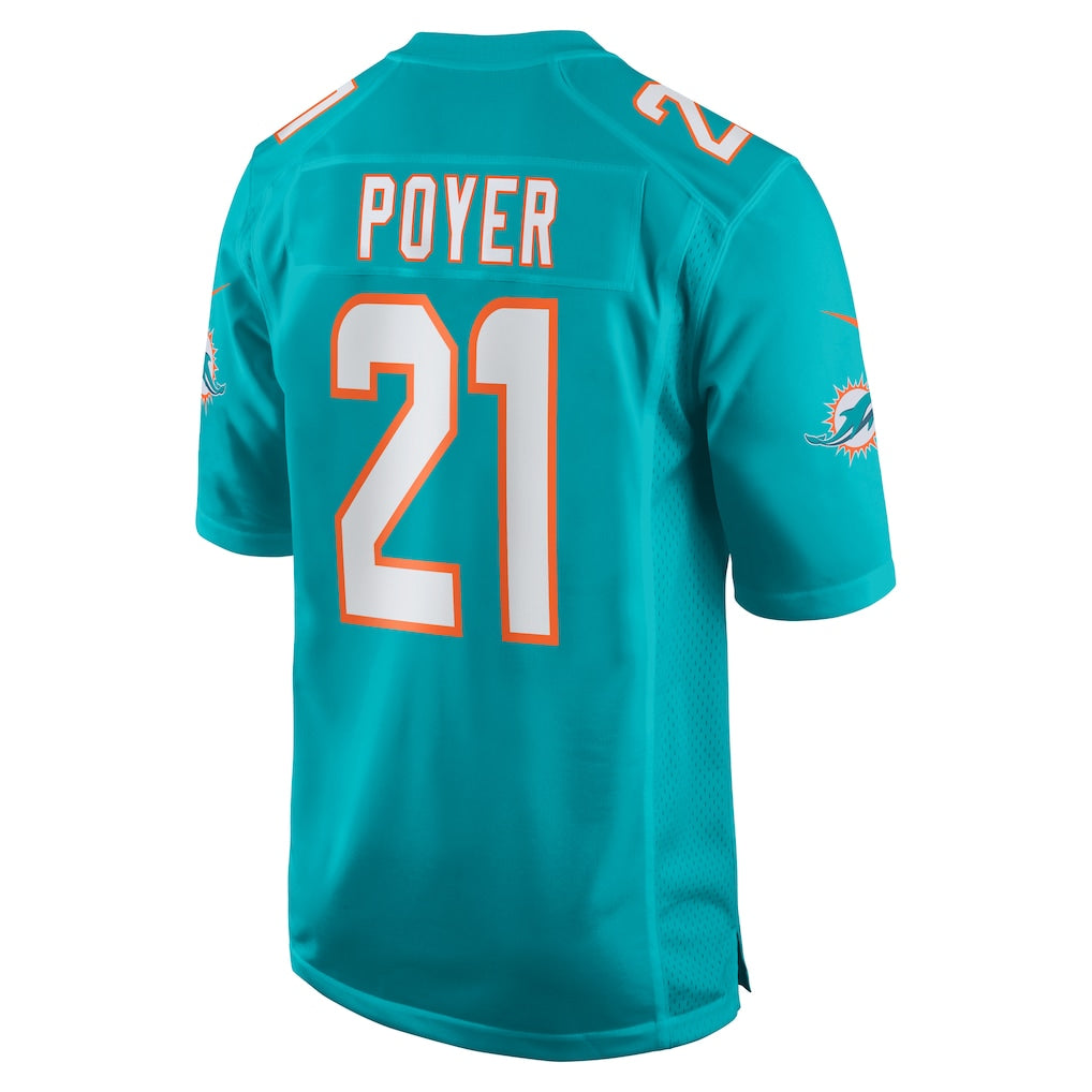 harde M.Dolphins #21 Jordan Poyer Aqua Game Jersey