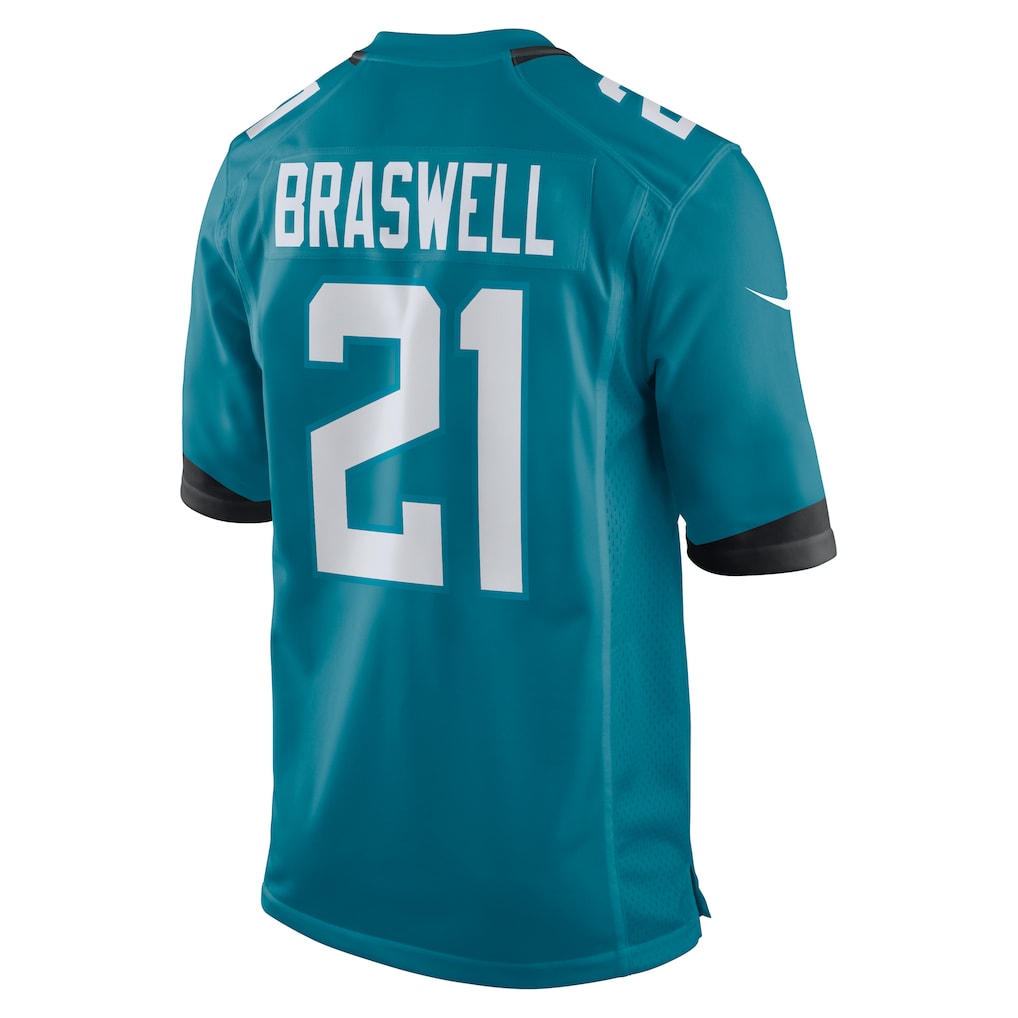 harde J.Jaguars #21 Christian Braswell Teal Team Game Jersey