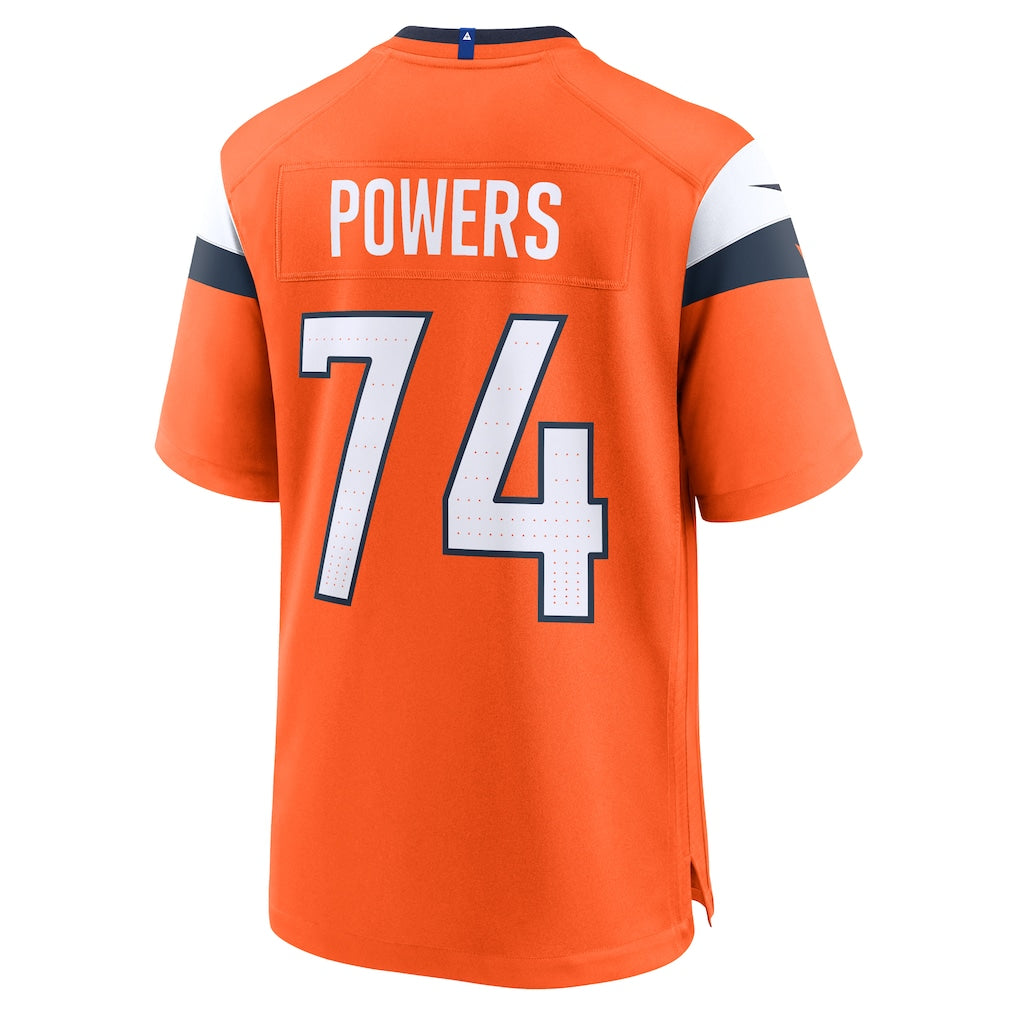 harde D.Broncos #74 Ben Powers Orange Team Game Jersey