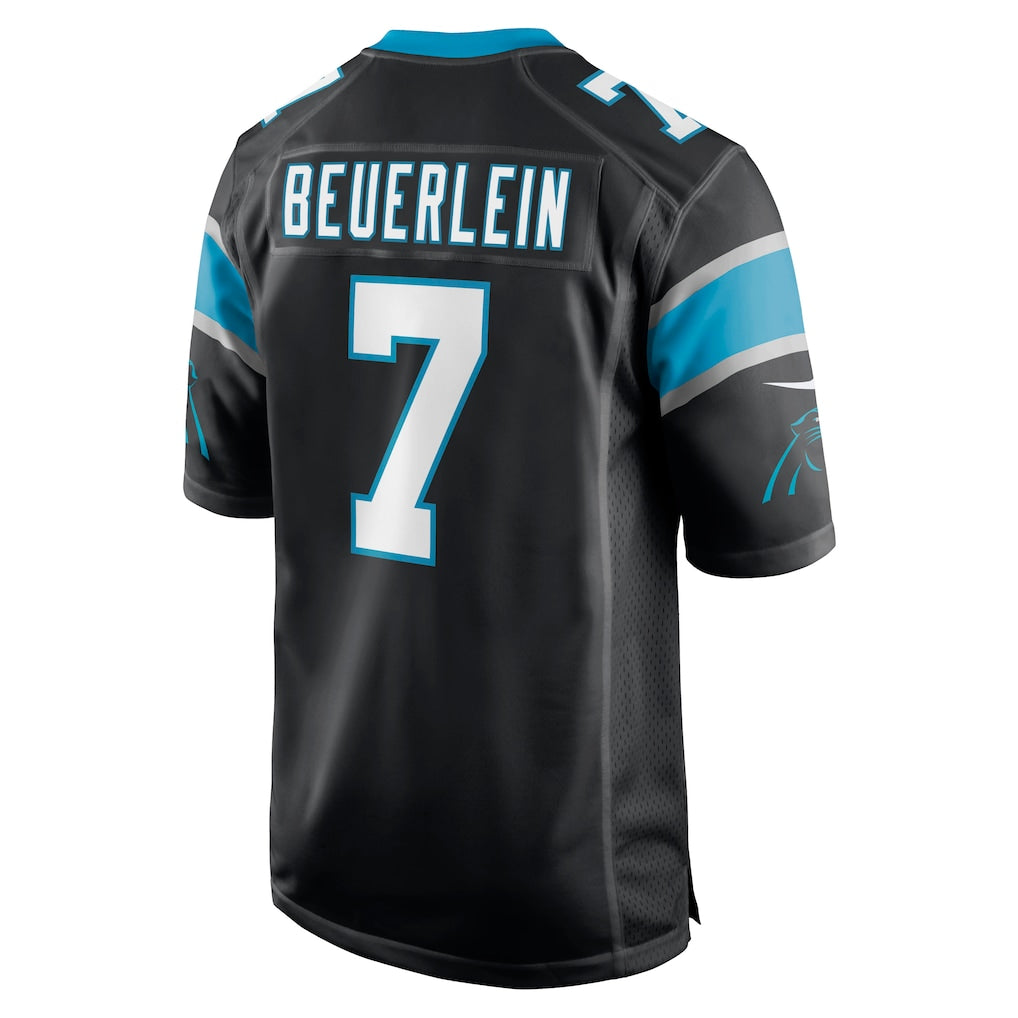 harde C.Panthers #7 Steve Beuerlein Black Retired Player Jersey