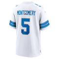 harde D.Lions #5 David Montgomery White Game Jersey