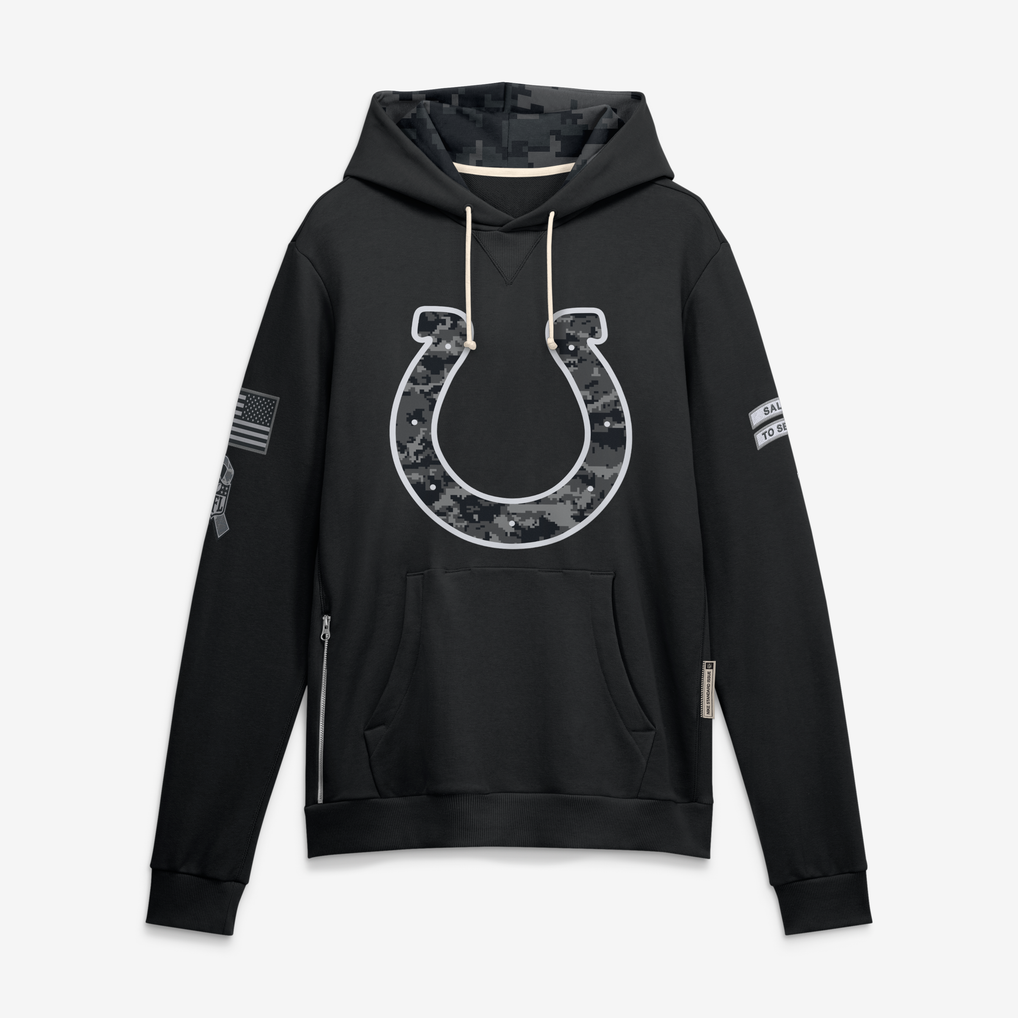 harde IN.Colts Black 2026 Salute to Service Sideline Dri-FIT Pullover Hoodie Jerseys