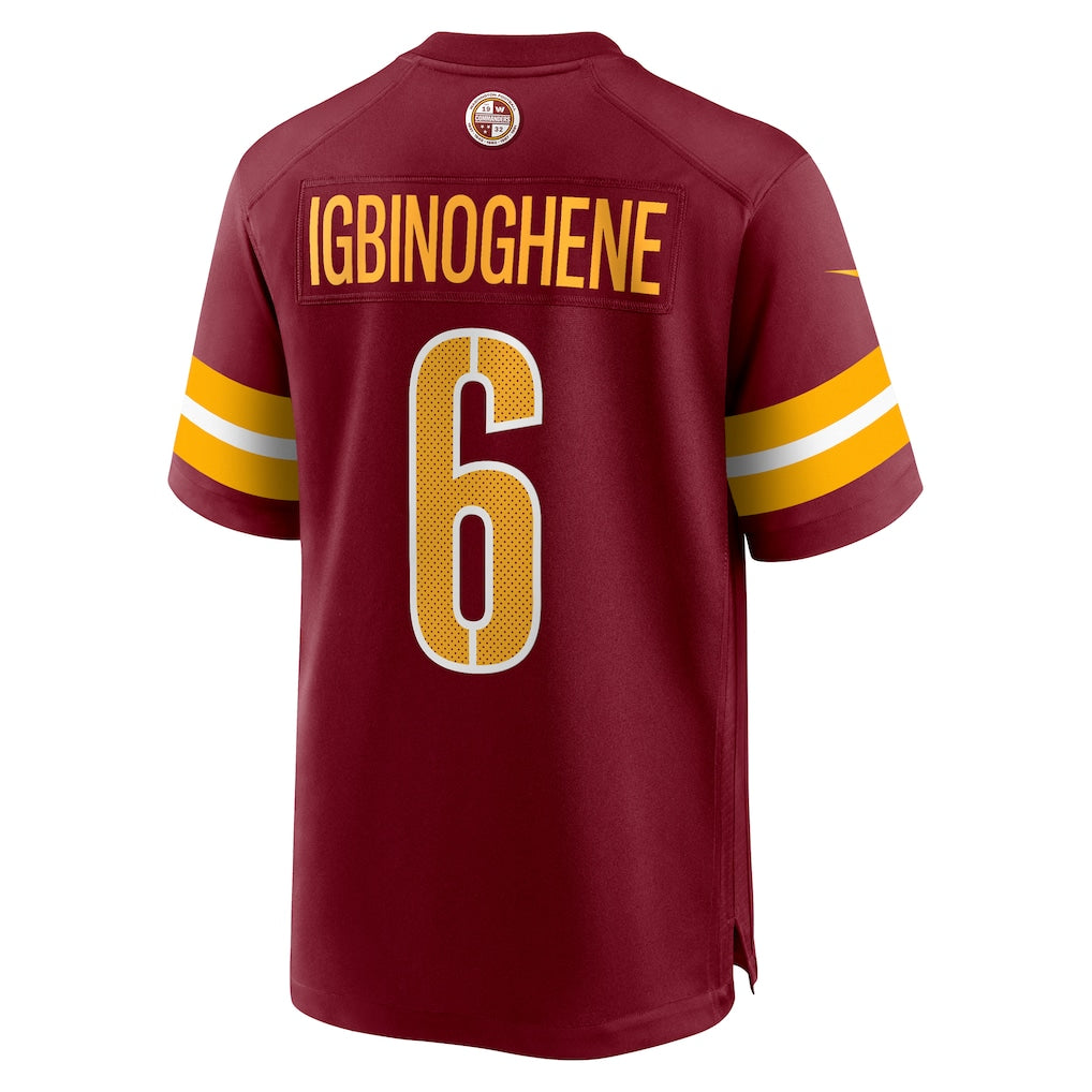 harde W.Commanders #6 Noah Igbinoghene Burgundy Team Game Jersey
