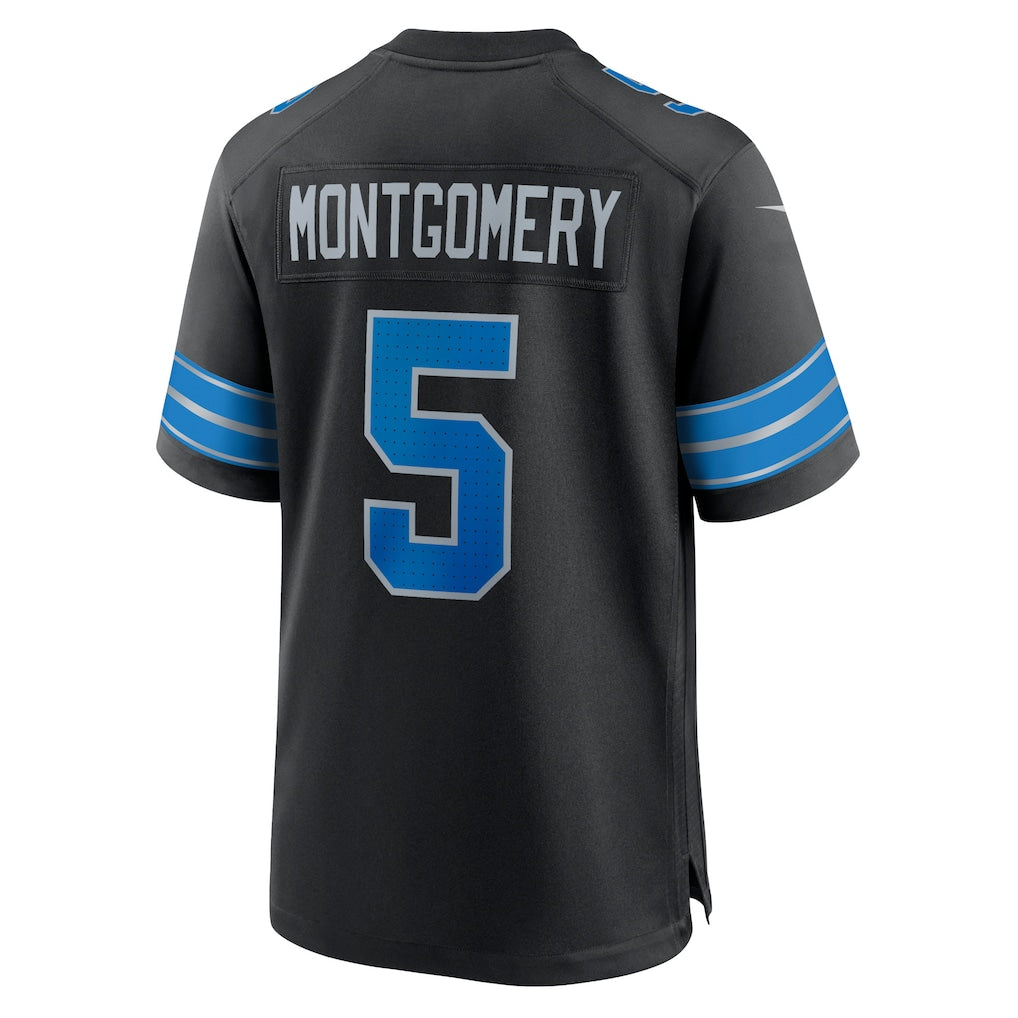 harde D.Lions #5 David Montgomery Black 2nd Alternate Game Jersey