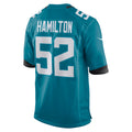 harde J.Jaguars #52 DaVon Hamilton Teal Team Game Jersey