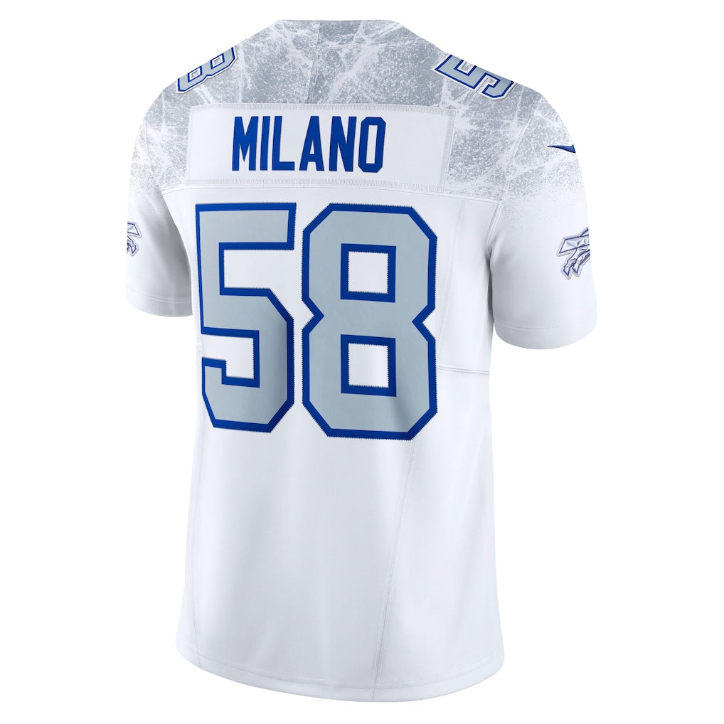 harde B.Bills #58 Matt Milano White 2025 Rivalries Collection Limited Jersey