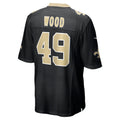 harde NO.Saints #49 Zach Wood Black Game Jersey