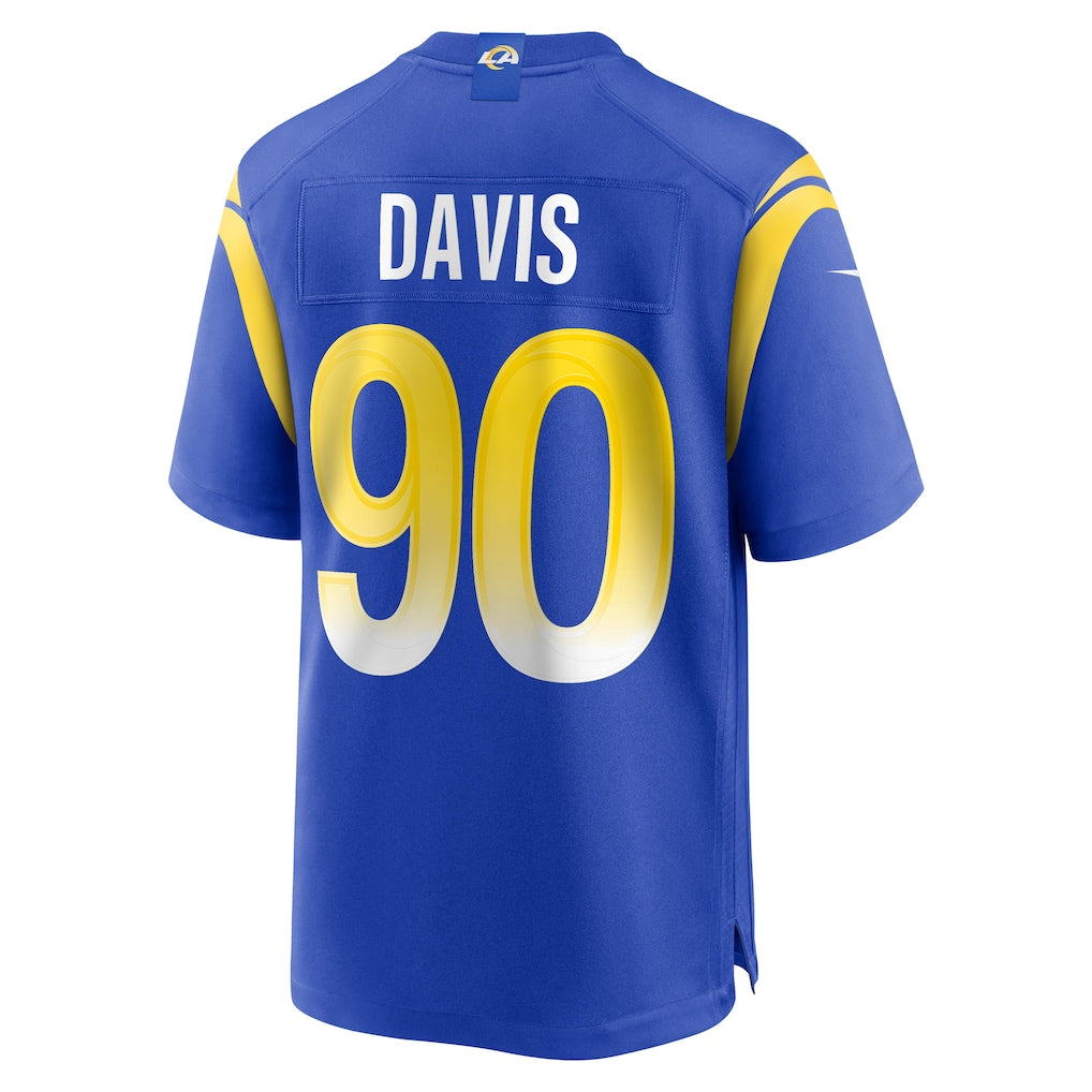 harde LA.Rams #90 Tyler Davis Royal Team Game Jersey
