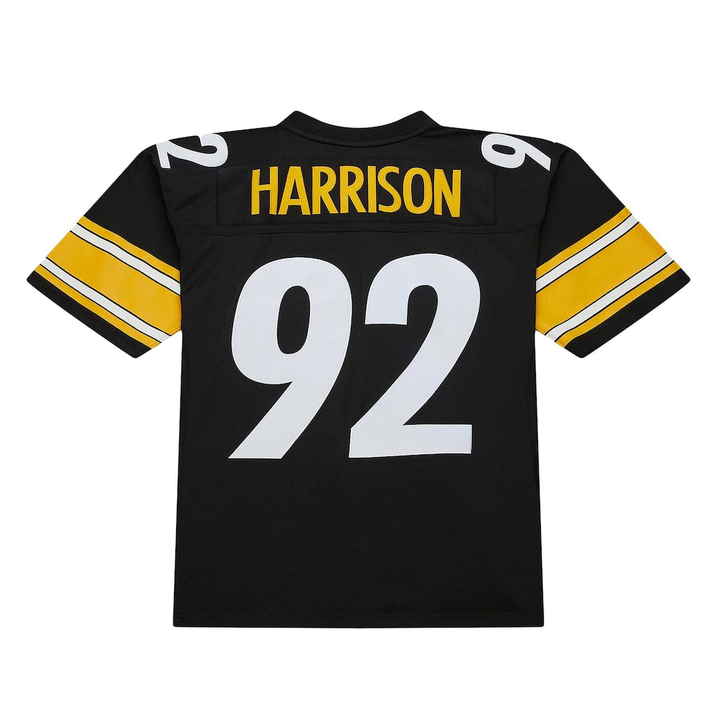 harde P.Steelers #92 James Harrison Mitchell & Ness Black Legacy Replica Jersey