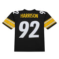 harde P.Steelers #92 James Harrison Mitchell & Ness Black Legacy Replica Jersey