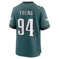 harde P.Eagles #94 Byron Young Midnight Green Team Game Jersey