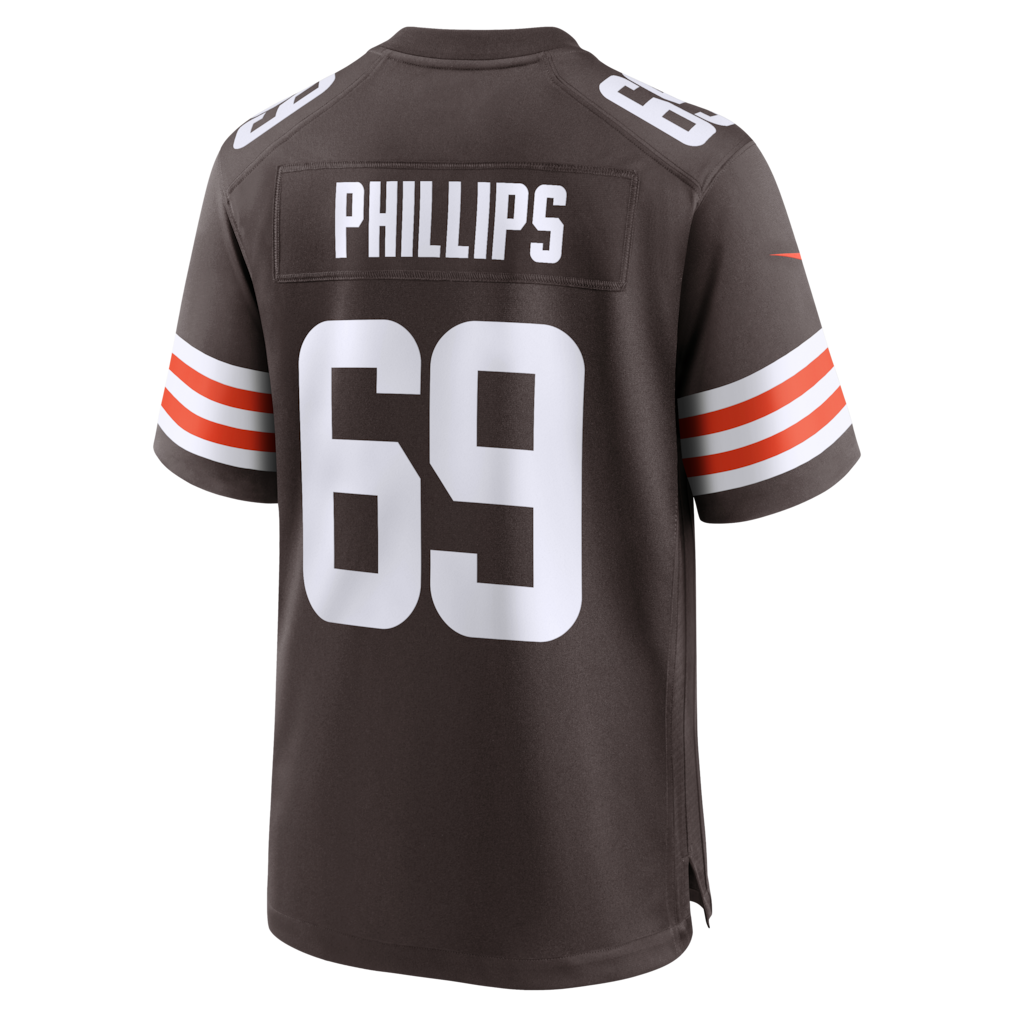 harde C.Browns #69 Tyre Phillips Brown Team Game Jersey