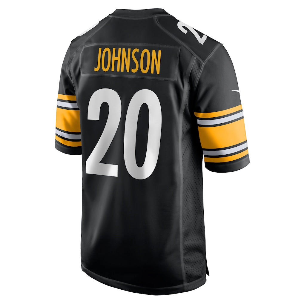 harde P.Steelers #20 Kaleb Johnson Black Team Game Jersey