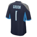 harde T.Titans #1 Groom Navy Game Jersey