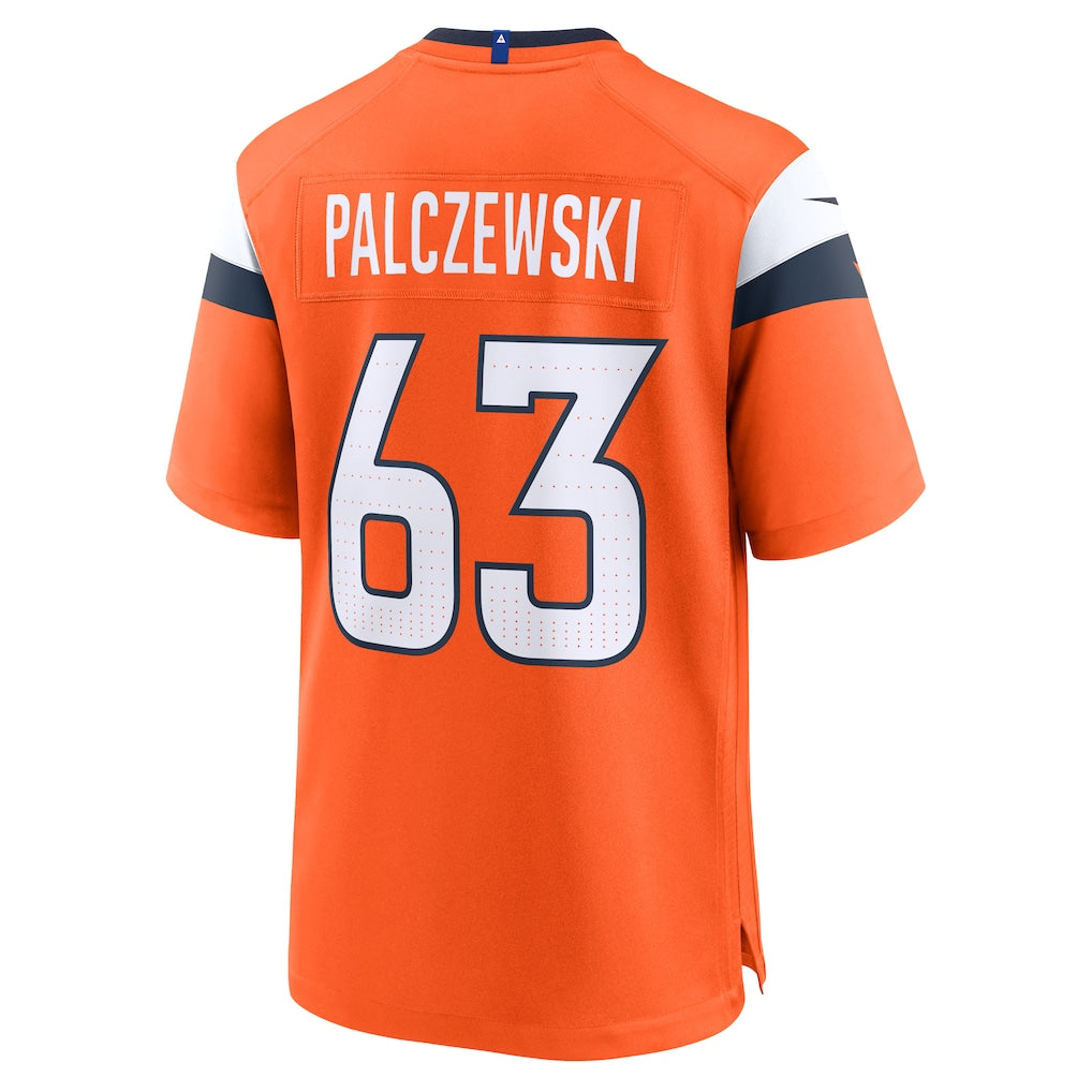harde D.Broncos #63 Alex Palczewski Orange Team Game Jersey