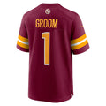 harde W.Commanders #1 Groom Burgundy Game Jersey